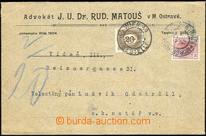 35998 - 1908 underpaid heavier letter stamp. 10h, sent from Moravian