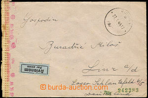 36004 - 1944 LAGER (camp) SCHLANTENFELD air-mail letter sent from C
