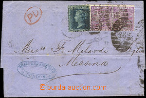 36023 - 1886 1886 folded letter to Italy with 2p dark blue, right le