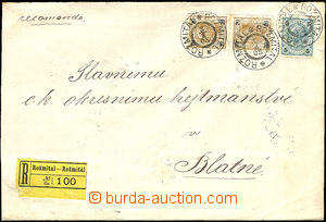 36032 - 1903 Reg letter from Rožmitálu to Blatná, with in value 4