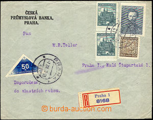 36057 - 1938 Delivery stmp Reg letter with Pof.249, 341, 2x 345 an