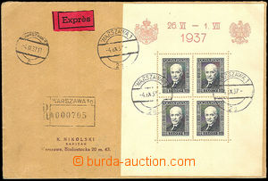 36063 - 1937 Reg and Express letter sent in the place, franked with.
