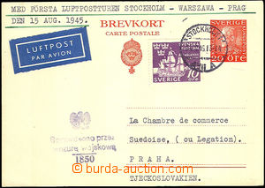 36074 - 1945 PC Mi.P51 sent by air mail with uprated by. to Czechosl