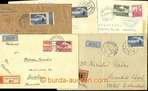 36155 - 1935-37 issue III comp. 5 pcs of Reg or Ex letters franked