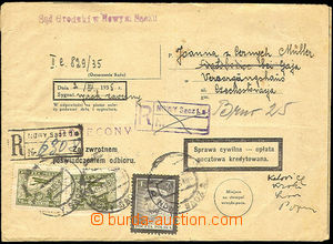 36162 - 1935 court letter sent as Reg to Czechoslovakia (!), CDS Now
