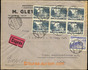 36163 - 1936 commercial Ex letter to Czechoslovakia, with Mi.6x 305,