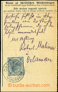 36183 - 1904 control card cheque order with sent report, with 5h, Mi