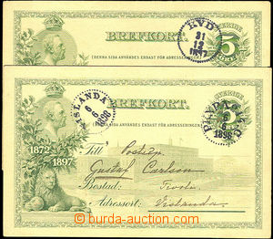 36189 - 1897-98 2 pcs of anniv. PC Mi.P28, 1x CDS Ryd 31/12 97, 1x C