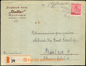 36194 - 1945 Reg letter franked stamp. Pof.378 (120h) for basic rate