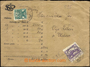 36212 - 1920 money letter for 2179CZK franked on front also back sid