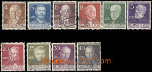 36213 - 1952 Mi.91-100 Men from history Berlin, good postmark, rest