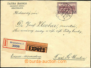 36231 - 1929 Prague, Tatras letter sent Reg and Express with 4CZK,