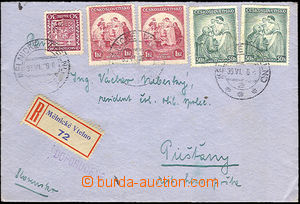 36245 - 1936 For Children-issue, heavier Reg letter franked with. su