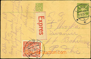 36249 - 1925 CDV28 sent as express, uprated with stamp issue Agricul