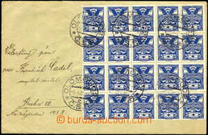 36259 - 1927 letter franked with. blk-of-20 stamp. 5h blue, Pof.143,