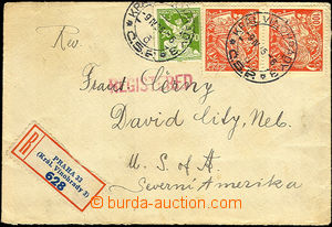 36264 - 1925 Reg letter to USA, with Pof.173 2x, 156 2x, 191B (part