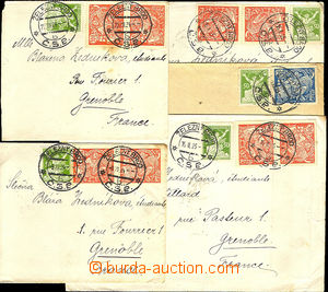 36265 - 1924-25 comp. 5 pcs of letters sent to France, franked with.