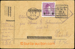 36274 - 1919 overprint PC on/for feldpostce Mi.P12 uprated by. overp