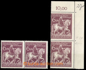 36296 - 1945 Mi.907 600 years Oldenburgu, 2x pair, horiz. with plate