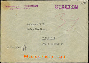 36314 - 1950? letter sent courier on/for Polskou embassy in Prague,