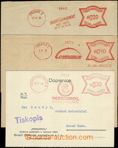 36363 - 1939-40 3 pcs of envelopes with jednojazyčnými(!) meter st