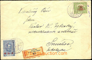 36409 - 1920 Reg letter with Pof.172, 171, CDS Církvice by/on/at Č