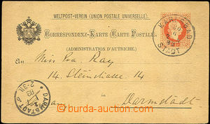 36418 - 1883 international post card 5 Kreuzer to Germany, Mi.P33, C