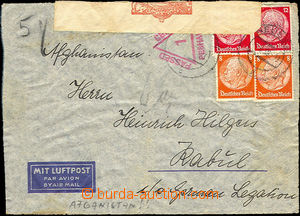 36428 - 1939 letter to Afgánistánu, with Hindenburg, CDS Neuss 7.8