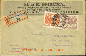 36431 - 1920 commercial Reg and Express letter, with 40h + 100h, Pof