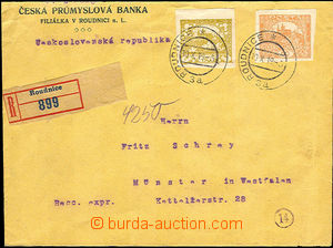 36436 - 1919 commercial heavier Reg letter abroad with 60h + 30h yel