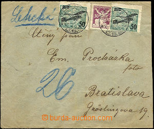 36487 - 1924 issue II heavier letter franked with. airmail stmp Pof