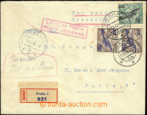 36524 - 1926 II.issue R+airmail letter sent to France, franked with
