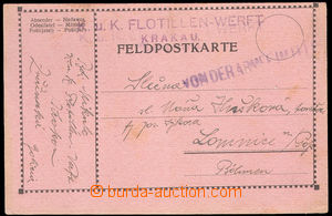 36557 - 1916 VISLA - FP card w 2line violet cnl. K.u.K. FLOTILLEN-WE
