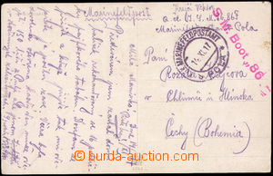 36574 - 1917 S.M. Boot 86F line red postmark without imprint charact