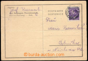 36584 - 1944 C.C. TEREZIN-THERESIENSTADT pre-printed PC with notice