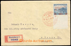 36585 - 1939 Reg letter to Prague, with Pof.350K Opening of Congress