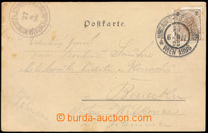 36590 - 1898 postcard with 2 Kreuzer (torn off corner) with special