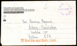 36605 - 1946 PRISONER OF WAR MAIL folded letter to Czechoslovakia f