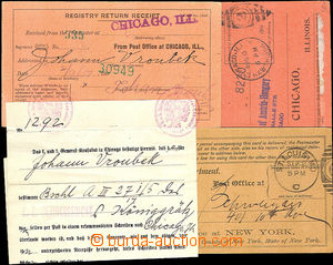 36617 - 1907-14 comp. 3 pcs of reply receipts Registry Return Receip