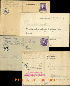 36710 - 1943-45 CC Terezín collection of 4pcs. preprinted messages
