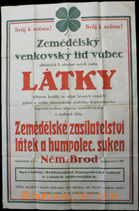 36754 - 1930? text advertisement poster Agricultural zasilatelství
