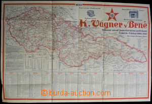 36756 - 1933 map Czechoslovakia and calendar with advertising K.Vág
