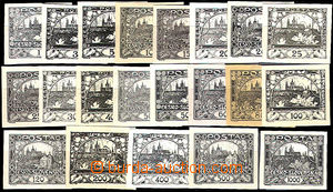 36772 - selection of 21 pcs of PLATE PROOF in black color on chalky