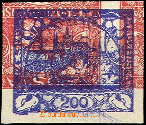 36778 - Pof.22b, value 200h blue, printed on stmp paper with gum al