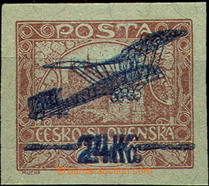 36782 - 1920 issue I double trial overprint 24CZK on trial print st
