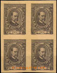 36790 - 1920 PLATE PROOF hdonoty 1000h in brown color as blk-of-4 on