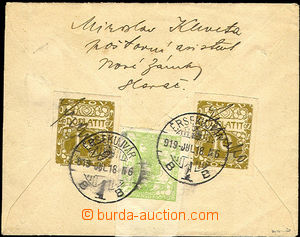 36858 - 1919 Ornament, provisional usage postage-due stamp. as post
