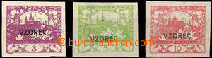 36896 - Vzorec (Specimen) comp. 3 pcs of stamp. with overprint, Po