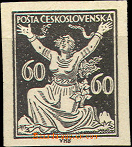 36918 - 1920 Pof.157 trial print 60h in black color on stamp paper w