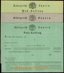 36947 - 1870/80 comp. 4 pcs of Un postal blank forms (3x Post-Auftra